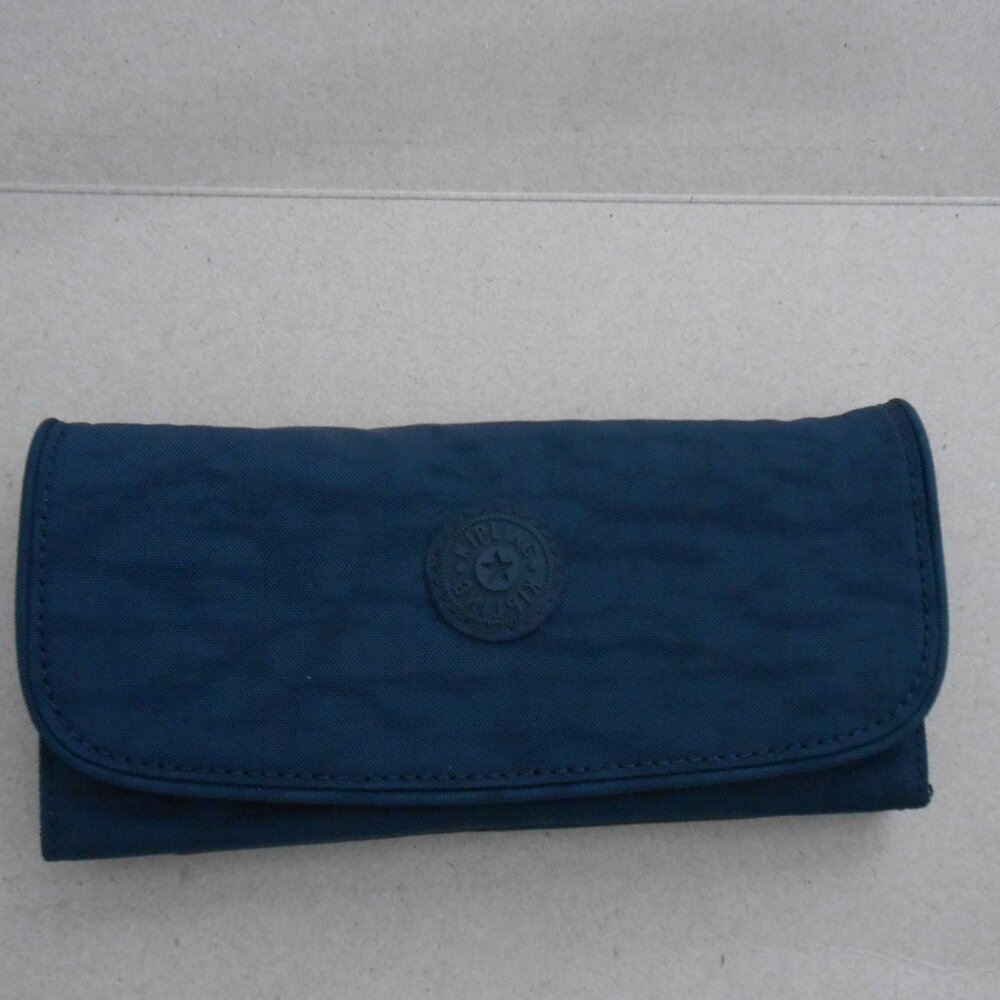 Kipling Nylon Dark Blue Bifold Trifold Wallet NWOT